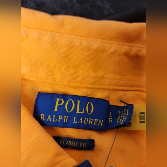 NWT!! Polo Ralph Lauren Men's Custom Slim Fit Polo Tangerine Size L. #0380 - Picture 5 of 8